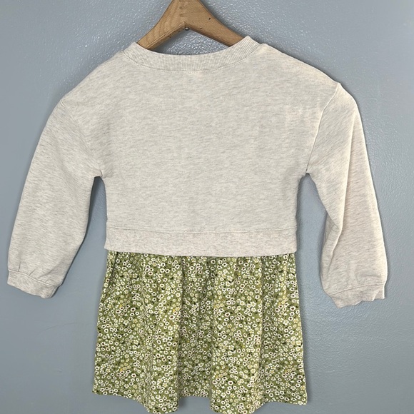 Carter's Heather & Green Casual Dress with Peplum Style Long Sleeves Girls 4T - Picture 8 of 8